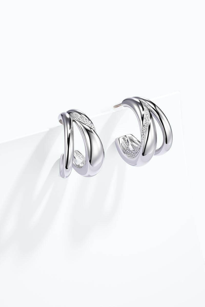 Double Earrings Silver