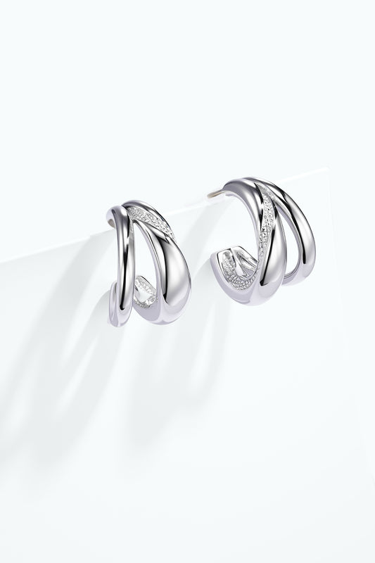Double Earrings Silver