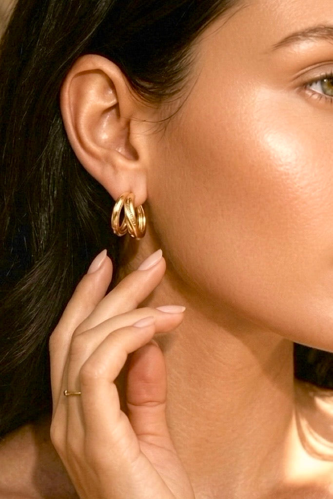 Double Earrings Gold