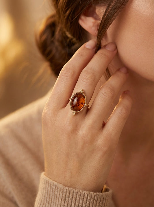 Anello Perla Ambra