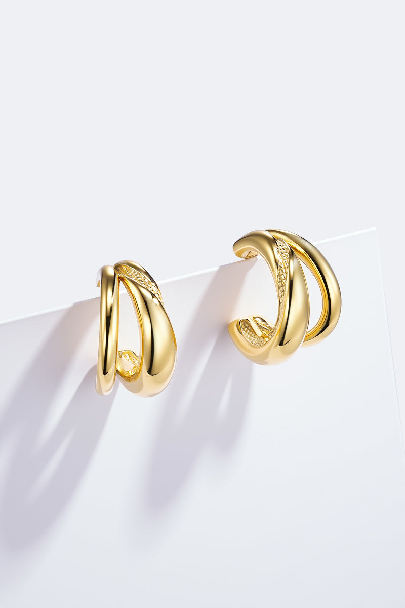 Double Earrings Gold