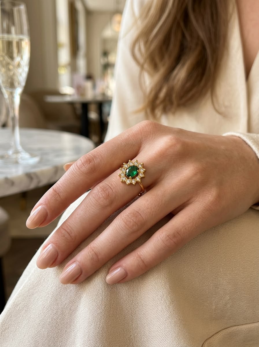 Anello PERLA VERDE